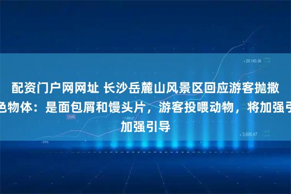 配资门户网网址 长沙岳麓山风景区回应游客抛撒白色物体：是面包屑和馒头片，游客投喂动物，将加强引导